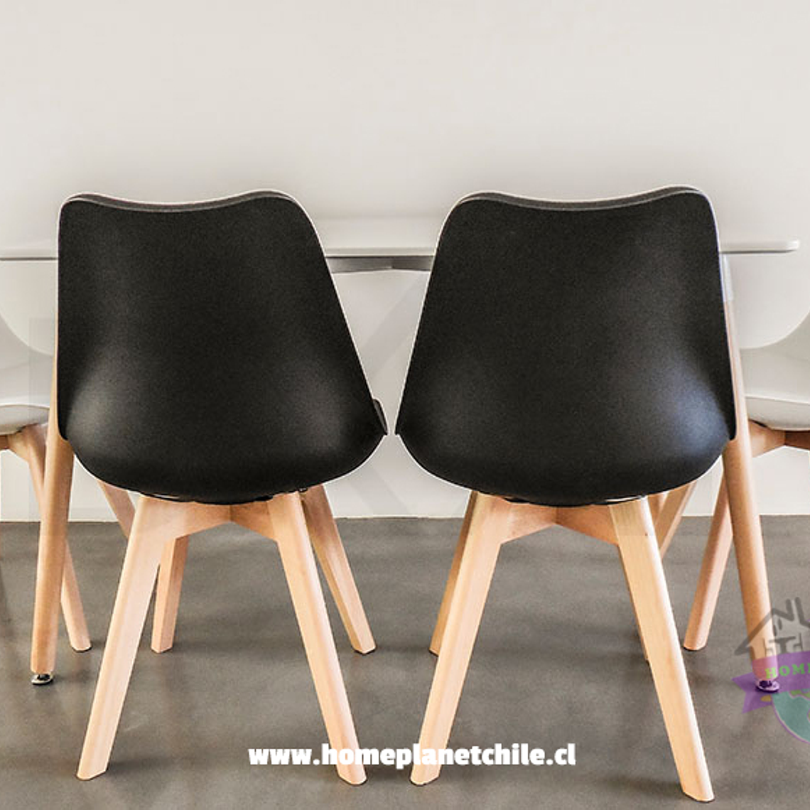 Comedor Atenas rectangular blanca 120x80 cm y 4 Sillas Tulip Combinadas 2