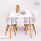Comedor Atenas rectangular blanca 120x80 cm y 4 Sillas Tulip - Miniatura 3