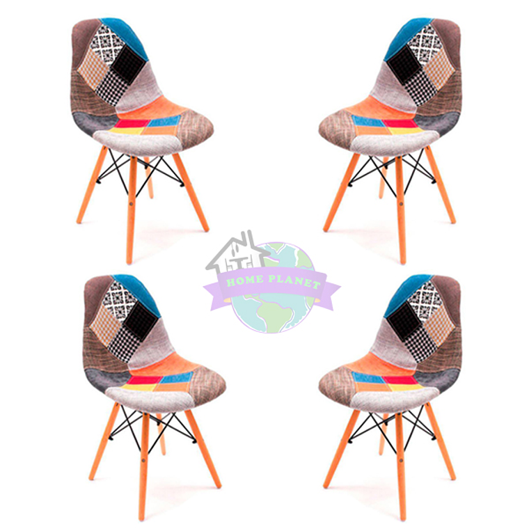 Pack 4 Sillas Patchwork 1