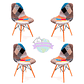 Pack 4 Sillas Patchwork - Miniatura 1