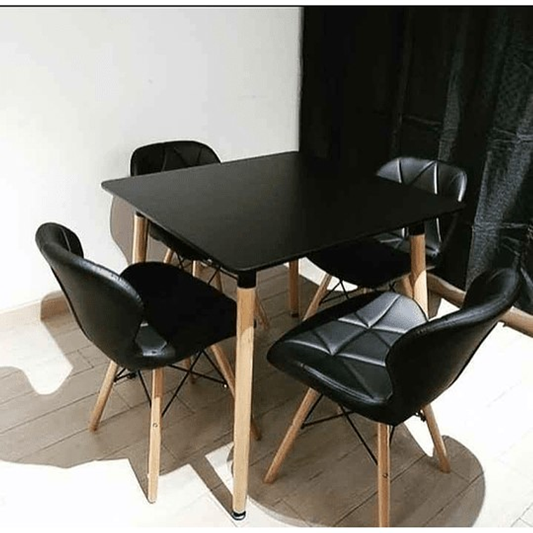 Comedor Montreal cuadrado 80x80 cm con 4 Sillas Mariposas Rubik 2