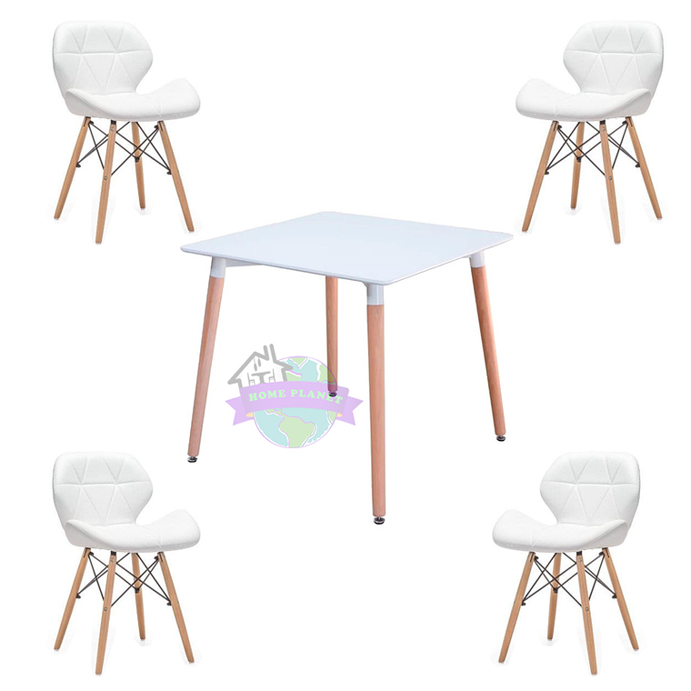 Comedor Montreal cuadrado 80x80 cm con 4 Sillas Mariposas Rubik 3