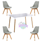 Comedor Atenas rectangular blanca 120x80 cm y 4 Sillas Tulip - Miniatura 6