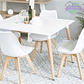 Comedor Doha cuadrado blanco y 4 Sillas Tulip - Miniatura 2