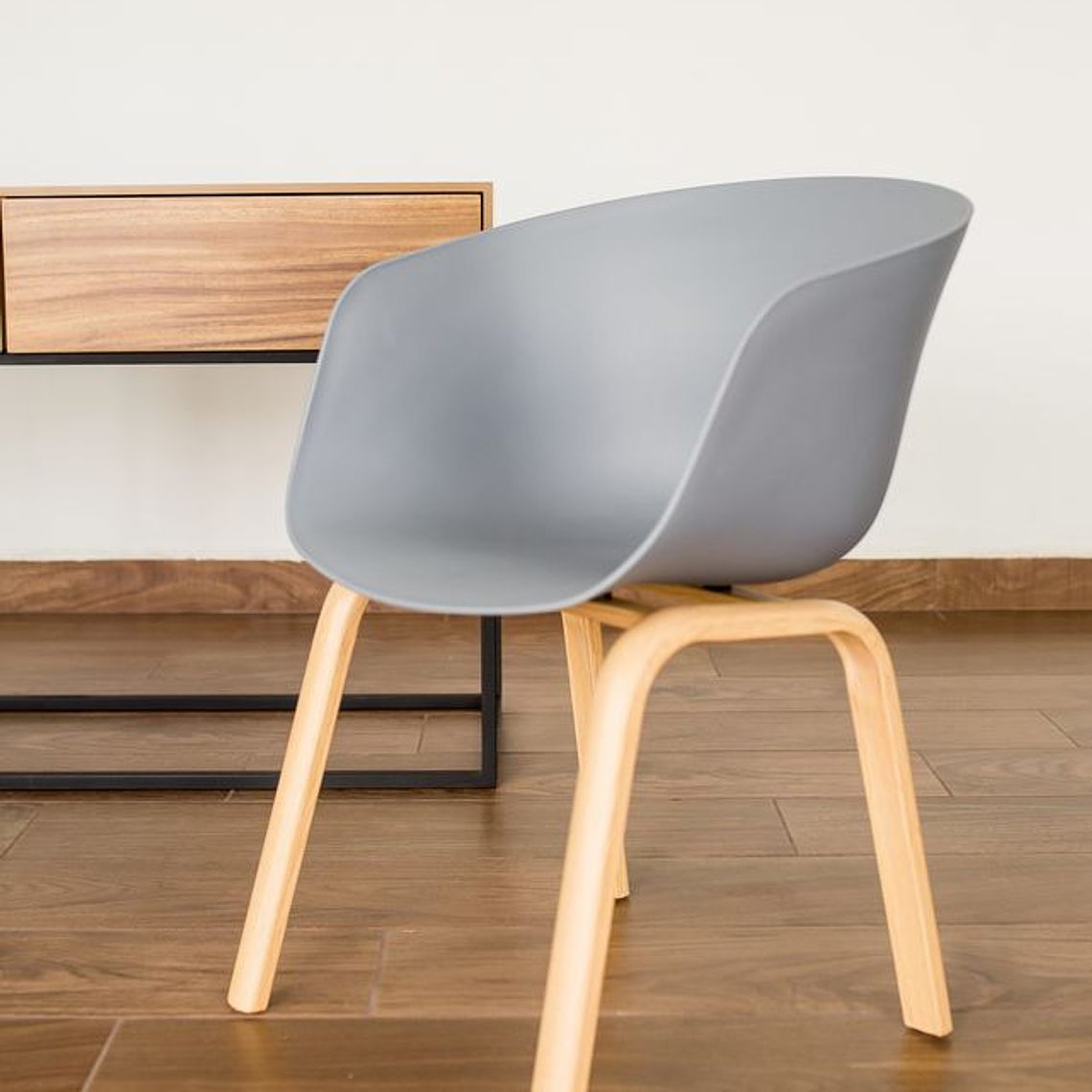 Comedor Lucerna rectangular blanco 120x80 cm con 4 Sillas Cup 4