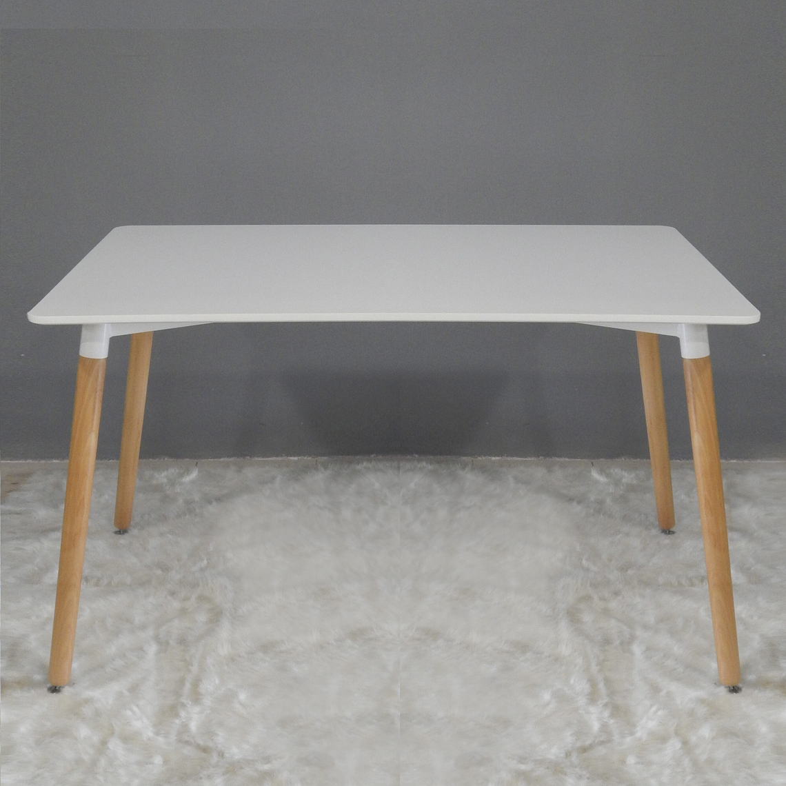 Comedor Lucerna rectangular blanco 120x80 cm con 4 Sillas Cup 2