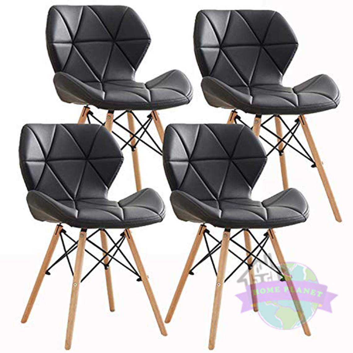 Comedor Holanda redondo blanco 80 cm con 4 Sillas Mariposas Rubik 4