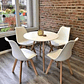 Comedor Denver blanco redondo 80 cm con 4 Sillas Tulip - Miniatura 4