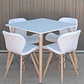 Comedor Niza cuadrado blanco 80X80 cm con 4 Sillas Mariposas Rubik - Miniatura 3