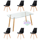 Comedor Bled rectangular vidrio 140x80 cm con 6 Sillas Tulip - Miniatura 3