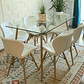 Comedor París rectangular vidrio 120x80cm con 6 Sillas Mariposas Rubik - Miniatura 3