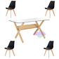 Comedor Visby rectangular vidrio 140x80 cm con 4 Sillas Tulip - Miniatura 2