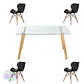 Comedor Durban rectangular vidrio 140x80 cm con 4 Sillas Rubik - Miniatura 1