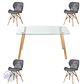 Comedor Durban rectangular vidrio 140x80 cm con 4 Sillas Rubik - Miniatura 3