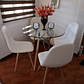 Comedor Luanda redondo vidrio 80 cm con 4 Sillas Buckle  - Miniatura 2