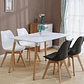 Comedor Atenas rectangular blanca 120x80 cm y 4 Sillas Tulip Combinadas - Miniatura 1
