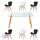 Comedor Durban rectangular vidrio 140x80 cm con 6 Sillas Mariposas Rubik - Miniatura 7