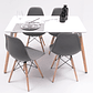 Comedor Helsinki rectangular blanco con 4 Sillas Eames - Miniatura 5