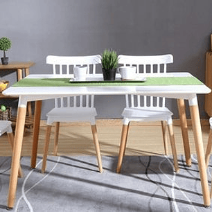 Comedor Capri rectangular blanco 120x80 cm con 6 Sillas Windsor