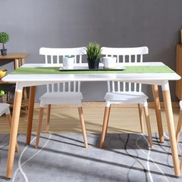 Comedor Capri rectangular blanco 120x80 cm con 6 Sillas Windsor 2