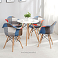 Comedor Dallas redondo blanco 80 cm con 4 Butacas Patchwork - Miniatura 1