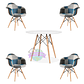 Comedor Dallas redondo blanco 80 cm con 4 Butacas Patchwork - Miniatura 3
