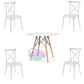 Comedor Marsella redondo blanco 80 cm con 4 Sillas Danubio - Miniatura 2
