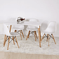 Comedor Helsinki rectangular blanco con 4 Sillas Eames - Miniatura 3