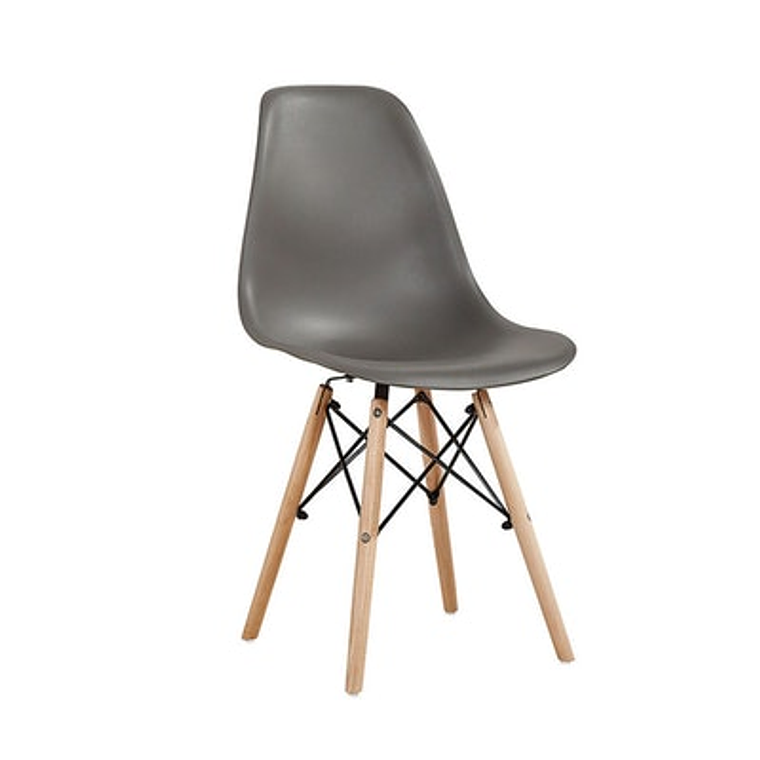 Comedor Málaga redondo vidrio 100 cm con 4 Sillas Eames 8