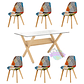 Comedor Roma rectangular vidrio 140x80 cm con 6 Sillas Patchwork 2.0 - Miniatura 1