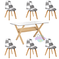 Comedor Roma rectangular vidrio 140x80 cm con 6 Sillas Patchwork 2.0 - Miniatura 3