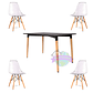 Comedor Manila rectangular 120X80 cm con 4 Sillas Eames transparentes - Miniatura 3