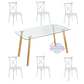 Comedor Danubio rectangular vidrio 140x80 cm con 6 Sillas Danubio - Miniatura 2