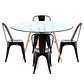 Comedor Kansas redondo vidrio 100 cm con 4 Sillas Tolix - Miniatura 2