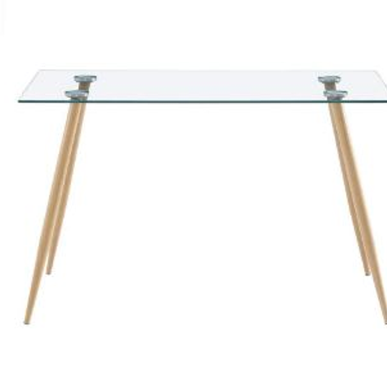 Comedor Lyon rectangular vidrio 120x80cm con 4 Sillas Mariposas Rubik Wood 9