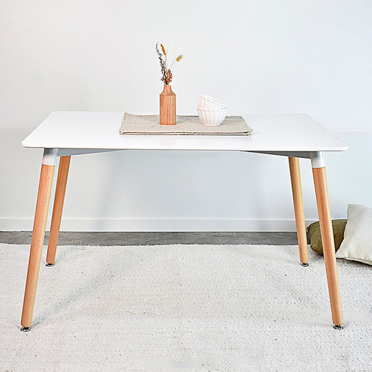 Comedor Zurich rectangular blanco 120x80 cm con 4 Sillas Mariposas Rubik 9