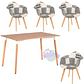 Comedor Macao rectangular color madera y 4 Butacas Patchwork 2.0 - Miniatura 2