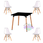 Comedor Gante cuadrado con 4 Sillas Eames Transparentes - Miniatura 1