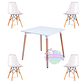 Comedor Gante cuadrado con 4 Sillas Eames Transparentes - Miniatura 2