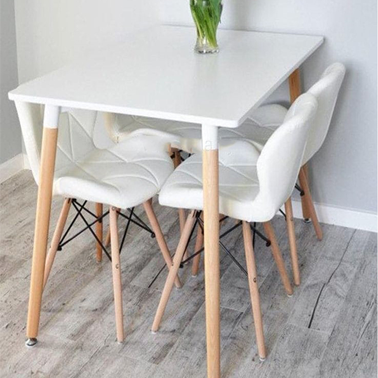 Comedor Zurich rectangular blanco 120x80 cm con 4 Sillas Mariposas Rubik 3