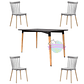 Comedor Capri rectangular negro 120x80 cm con 4 Sillas Windsor  - Miniatura 3