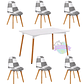 Comedor Bremen rectangular blanco con 6 Sillas Patchwork 2.0 - Miniatura 3