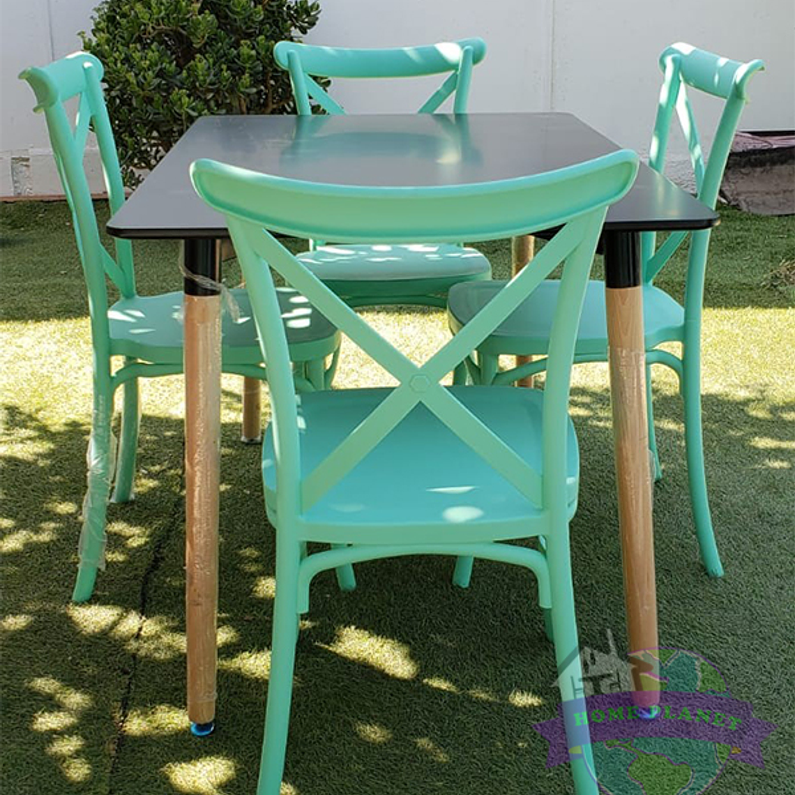 Comedor Yeda rectangular 120x80 cm con 4 Sillas Danubio 1