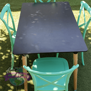 Comedor Yeda rectangular 120x80 cm con 4 Sillas Danubio