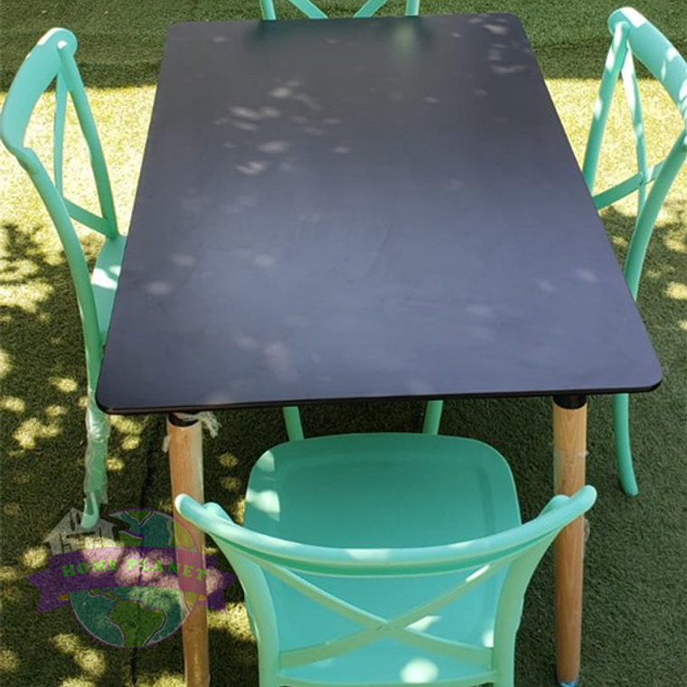 Comedor Yeda rectangular 120x80 cm con 4 Sillas Danubio 2