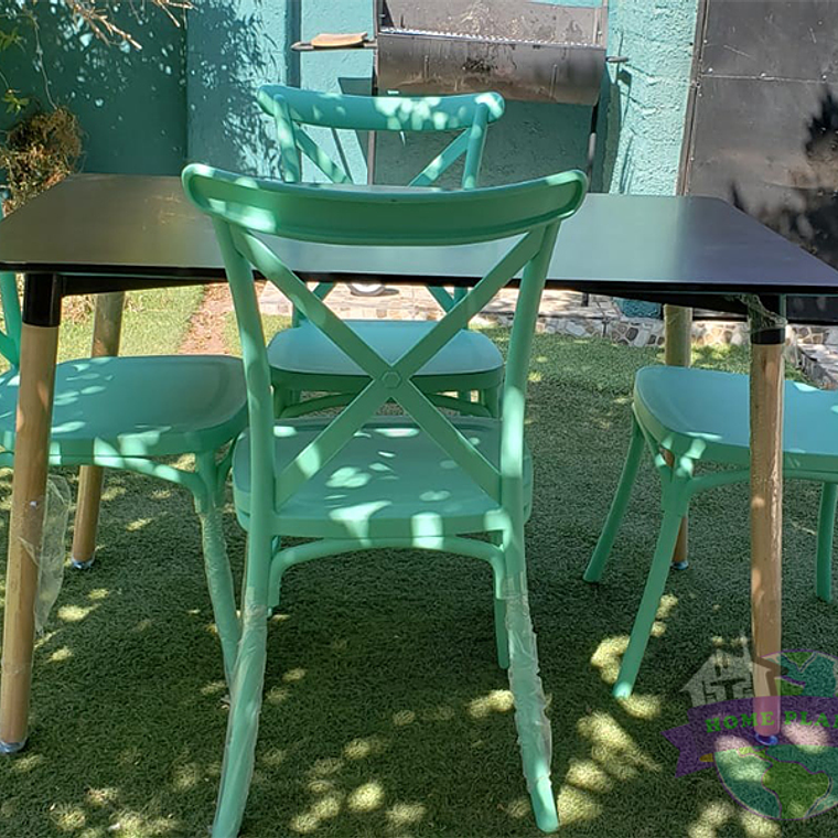 Comedor Yeda rectangular 120x80 cm con 4 Sillas Danubio 3