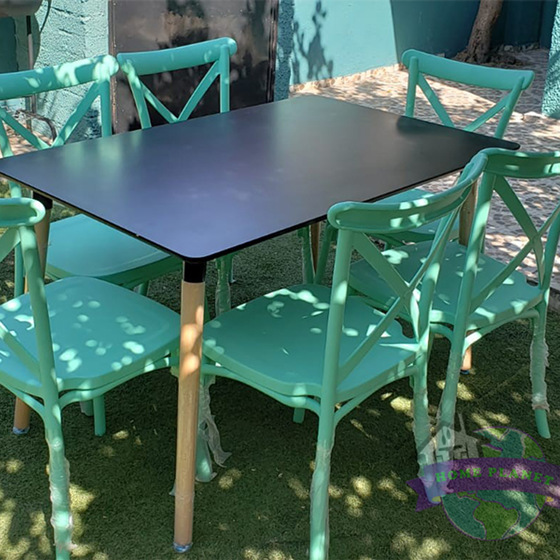 Comedor Yeda rectangular 120x80 cm con 6 Sillas Danubio 3