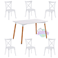 Comedor Yeda rectangular 120x80 cm con 6 Sillas Danubio - Miniatura 7
