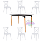 Comedor Yeda rectangular 120x80 cm con 6 Sillas Danubio - Miniatura 6