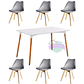 Comedor Atenas rectangular blanco 120x80 cm con 6 Sillas Tulip - Miniatura 5